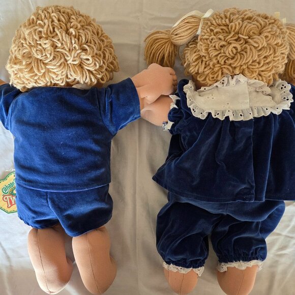 Vntg Cabbage Patch Kids Limited Edition Boy&Girl Twins 1985 Dark Blue Outfits - Picture 6 of 12